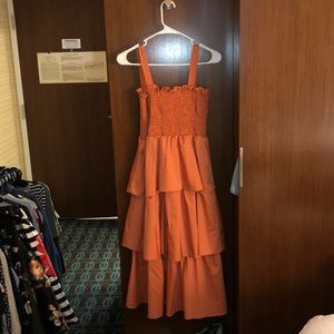 Orange ruffle dress!